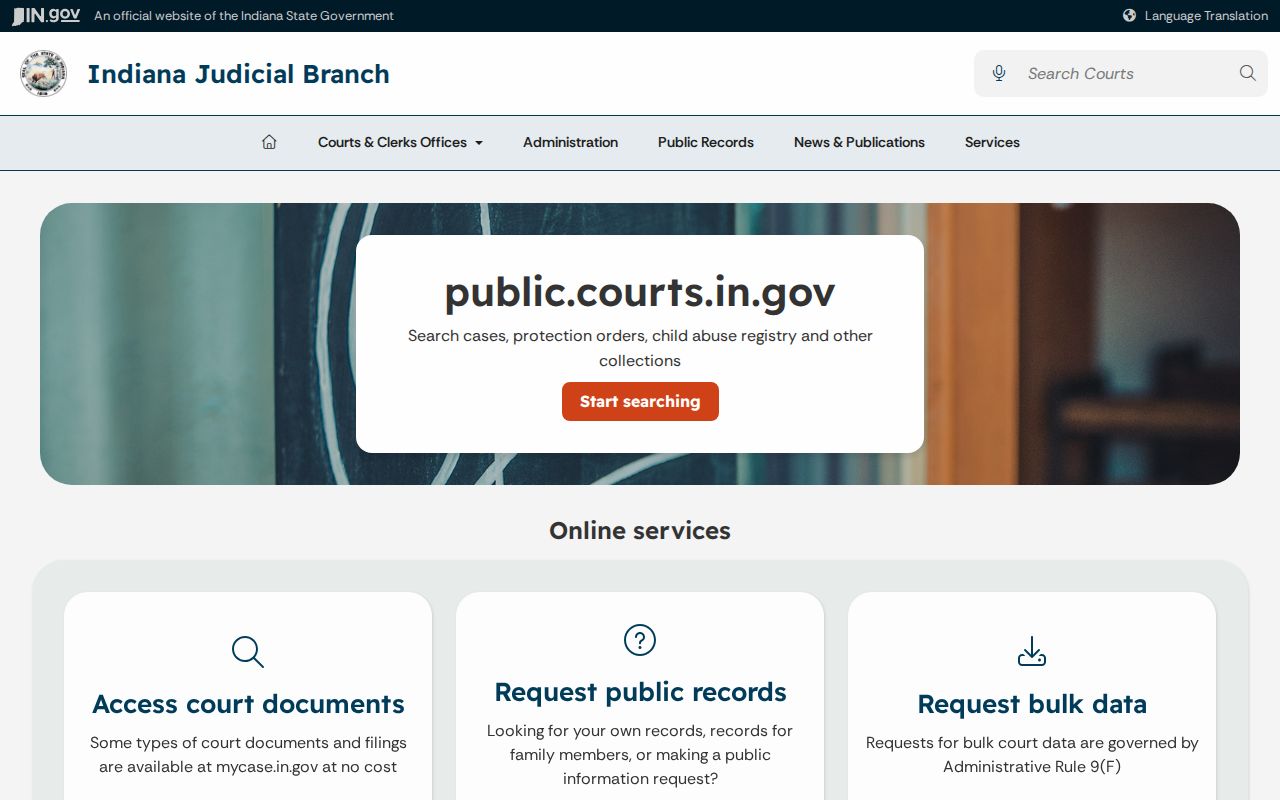Indiana court record routes for a Ripley County warrant search