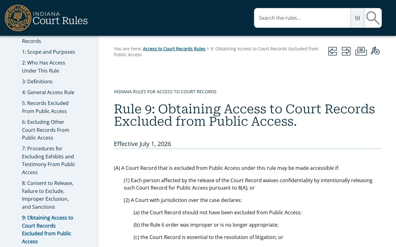 Rule 9 access process for restricted Ripley County warrant records