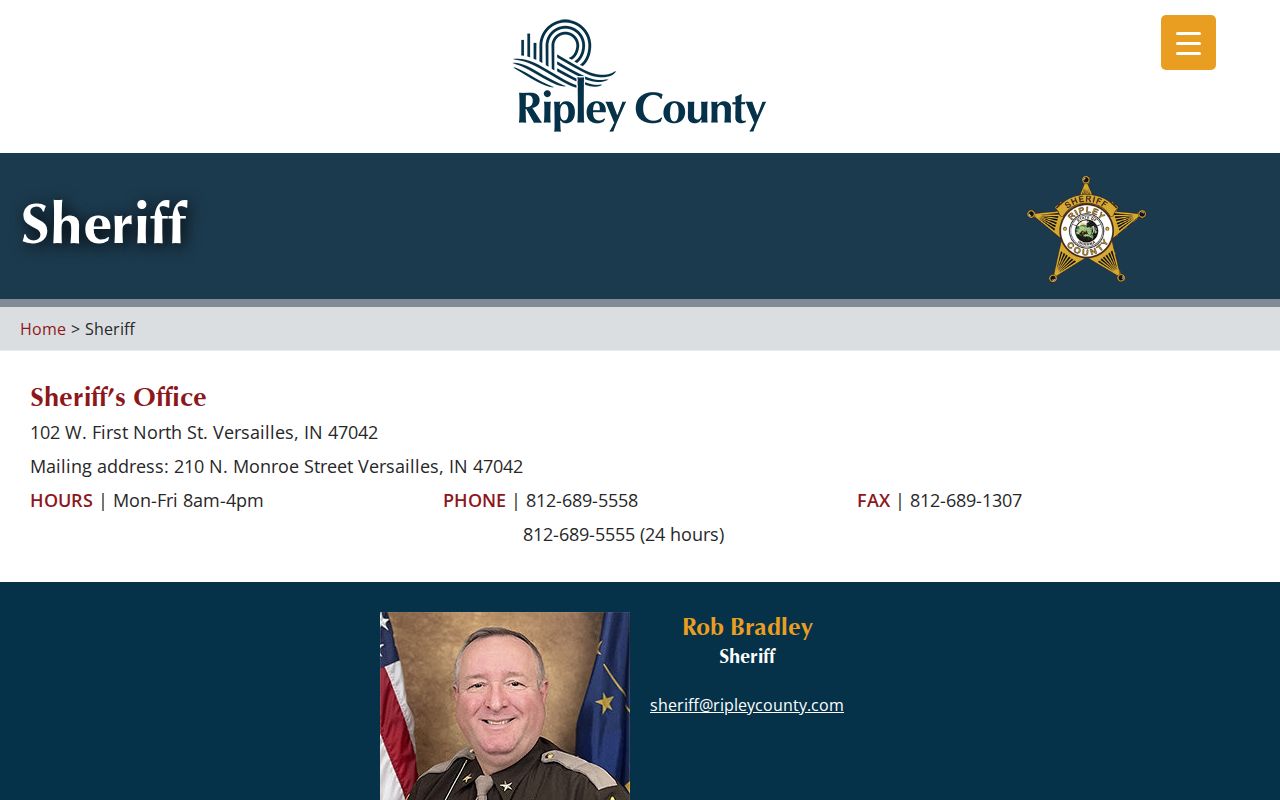 Ripley County Sheriff's Office official contact and service links